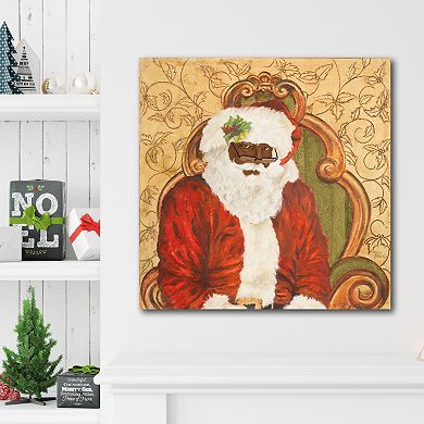 COURTSIDE MARKET Sitting Santa Canvas Wall Art