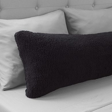 Lavish Home Sherpa Body Pillow Cover With Side Zipper 18"x52"