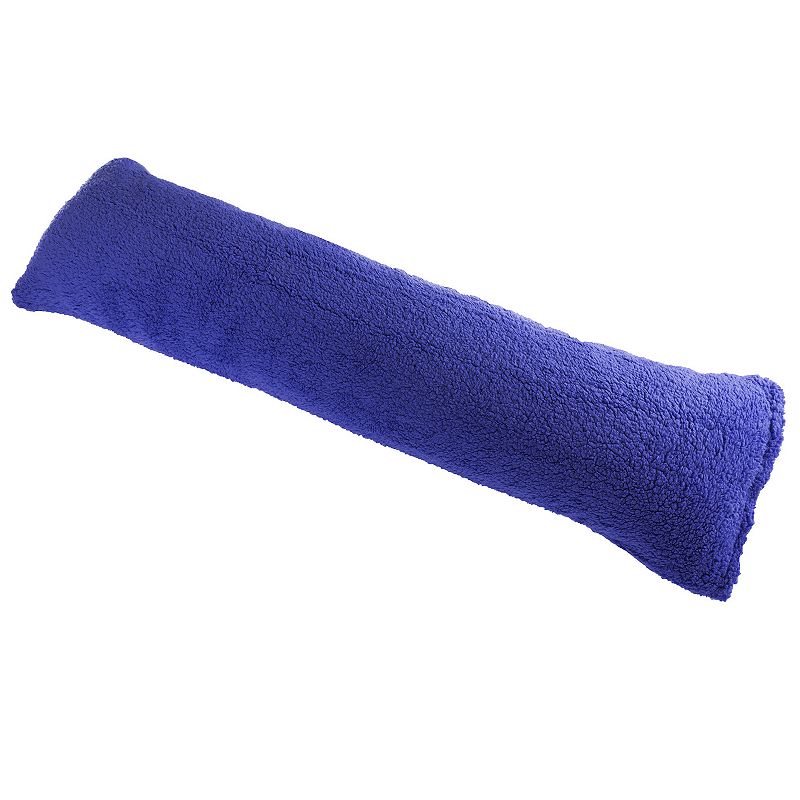 Lavish Home Sherpa Body Pillow Cover 18 x 52, Blue, Standard