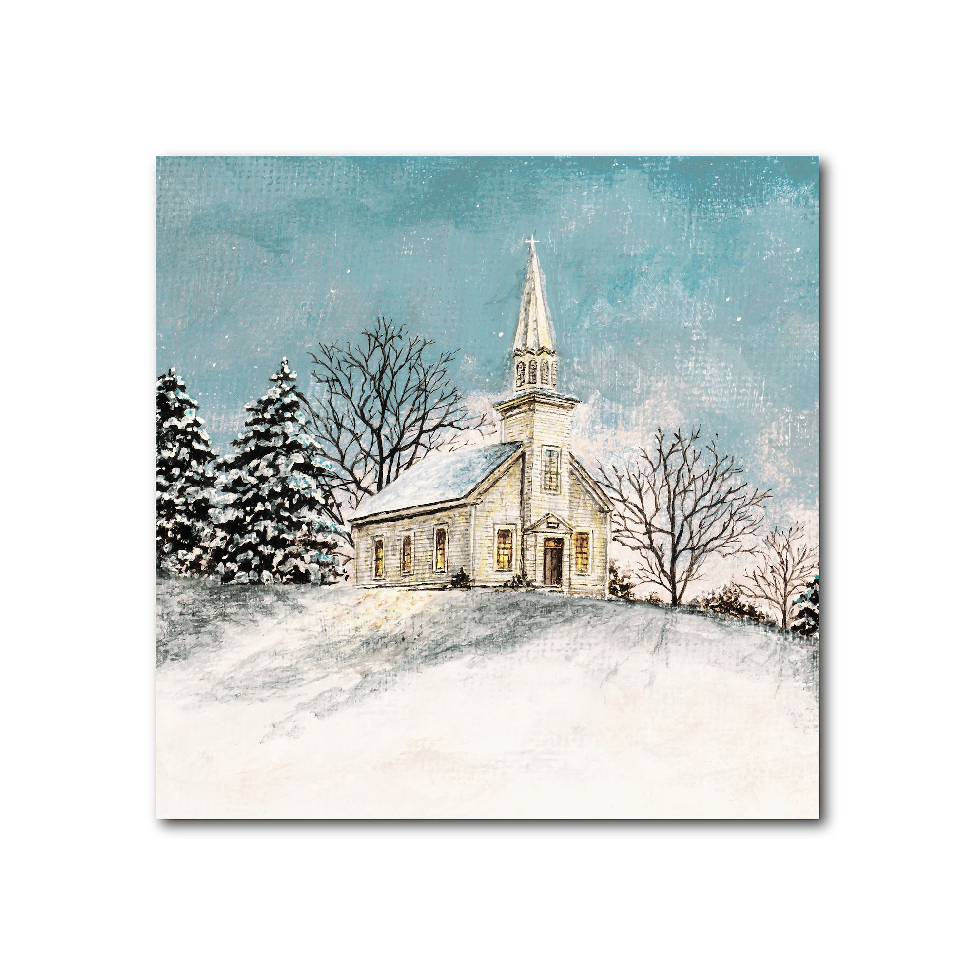 COURTSIDE MARKET Church On Christmas Canvas Wall Art, Multi