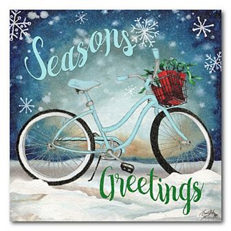 COURTSIDE MARKET Holiday Bikes II Canvas Wall Art
