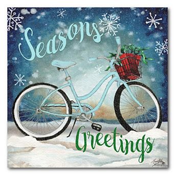 COURTSIDE MARKET Holiday Bikes II Canvas Wall Art