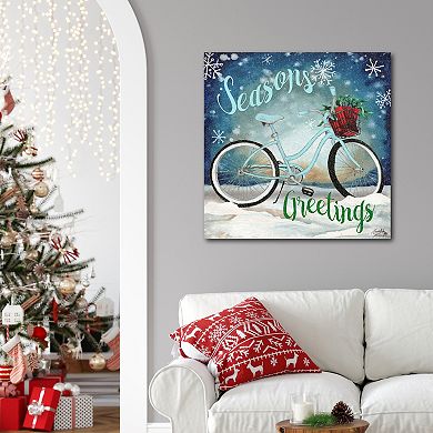 COURTSIDE MARKET Holiday Bikes II Canvas Wall Art