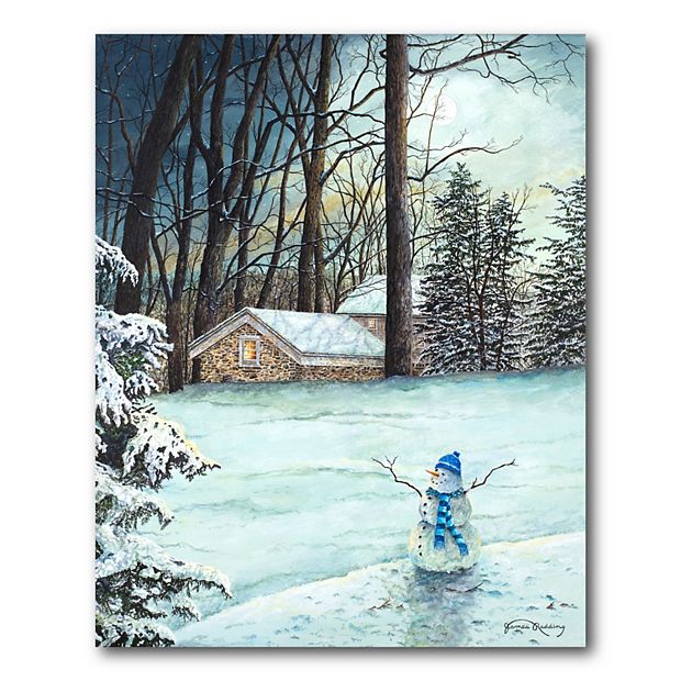 Courtside Market Snowman II 16x20 Canvas Wall Art