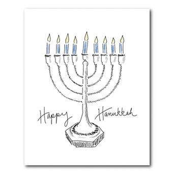 COURTSIDE MARKET Happy Hanukkah Canvas Wall Art