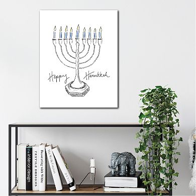 COURTSIDE MARKET Happy Hanukkah Canvas Wall Art