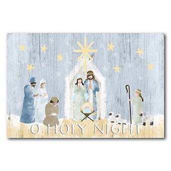 COURTSIDE MARKET O Holy Night Nativity Canvas Wall Art
