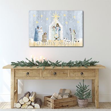 COURTSIDE MARKET O Holy Night Nativity Canvas Wall Art
