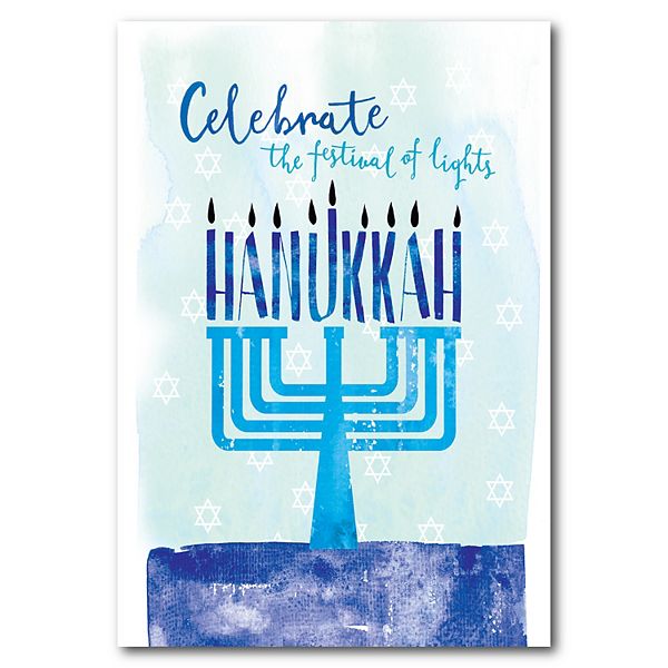 COURTSIDE MARKET Celebrated Happy Hanukkah Canvas Wall Art