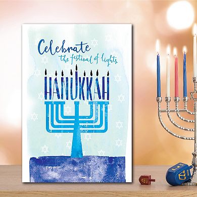 COURTSIDE MARKET Celebrated Happy Hanukkah Canvas Wall Art