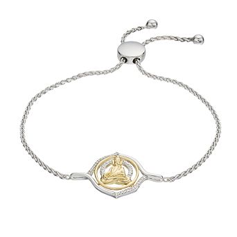 LeRose by Lexi and Rose 14k Gold Over Silver 1/10 Carat T.W. Diamond Bolo Bracelet