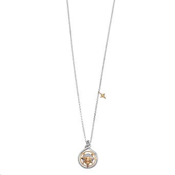 LeRose by Lexi and Rose Two Tone 14k Gold Over Silver 1/10 Carat T.W. Diamond Lion Pendant Necklace