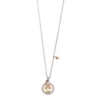 LeRose by Lexi and Rose Two-Tone Sterling Silver 1/10 Carat T.W. Diamond Hamsa Pendant Necklace