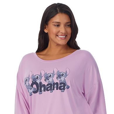 Plus Size Disney's Lilo & Stitch Long Sleeve Pajama Top & Pajama Shorts Set