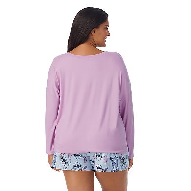 Plus Size Disney's Lilo & Stitch Long Sleeve Pajama Top & Pajama Shorts Set