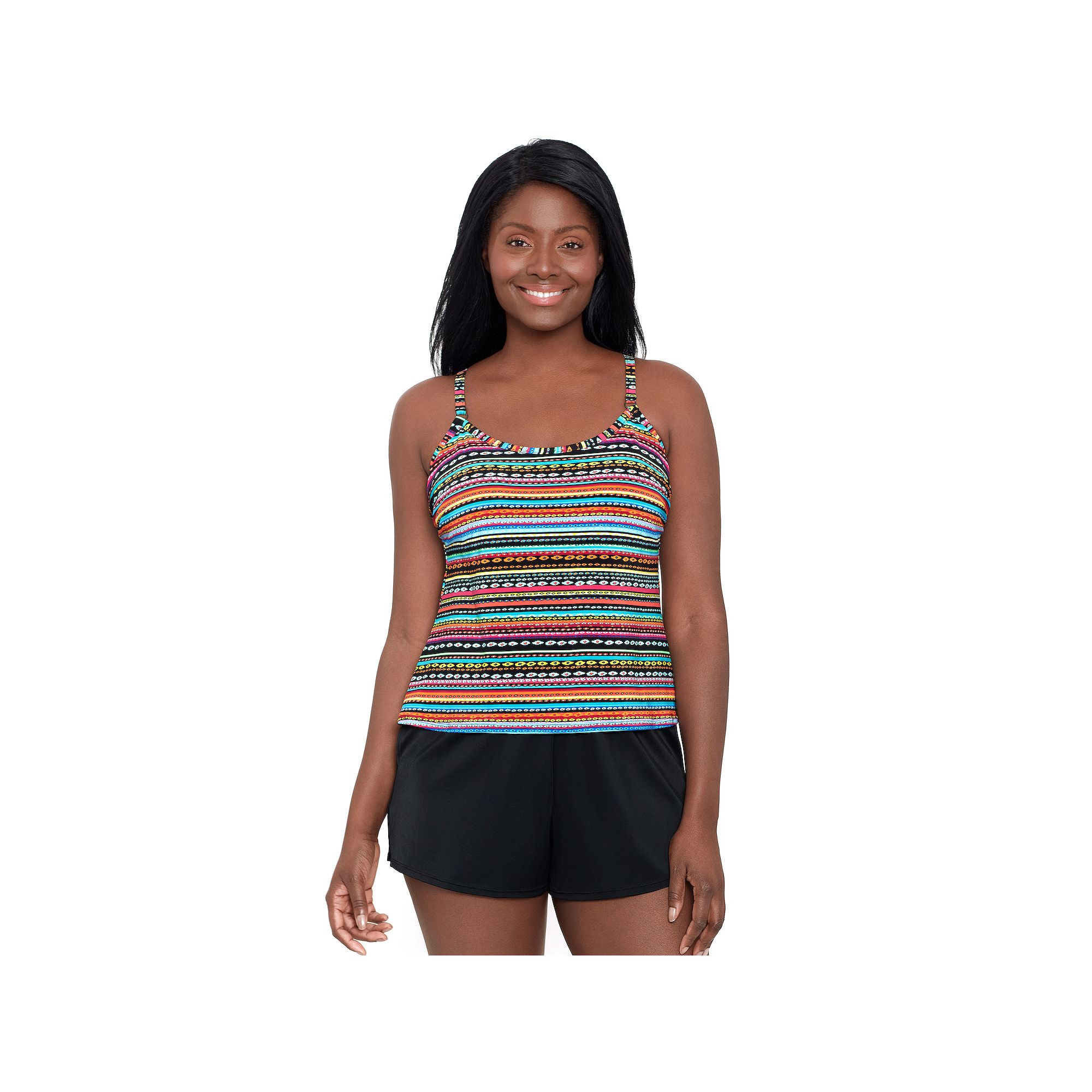 Womens Trimshaper Farrah Romper Swimsuit, Size: 10, Mad Dash Stripe