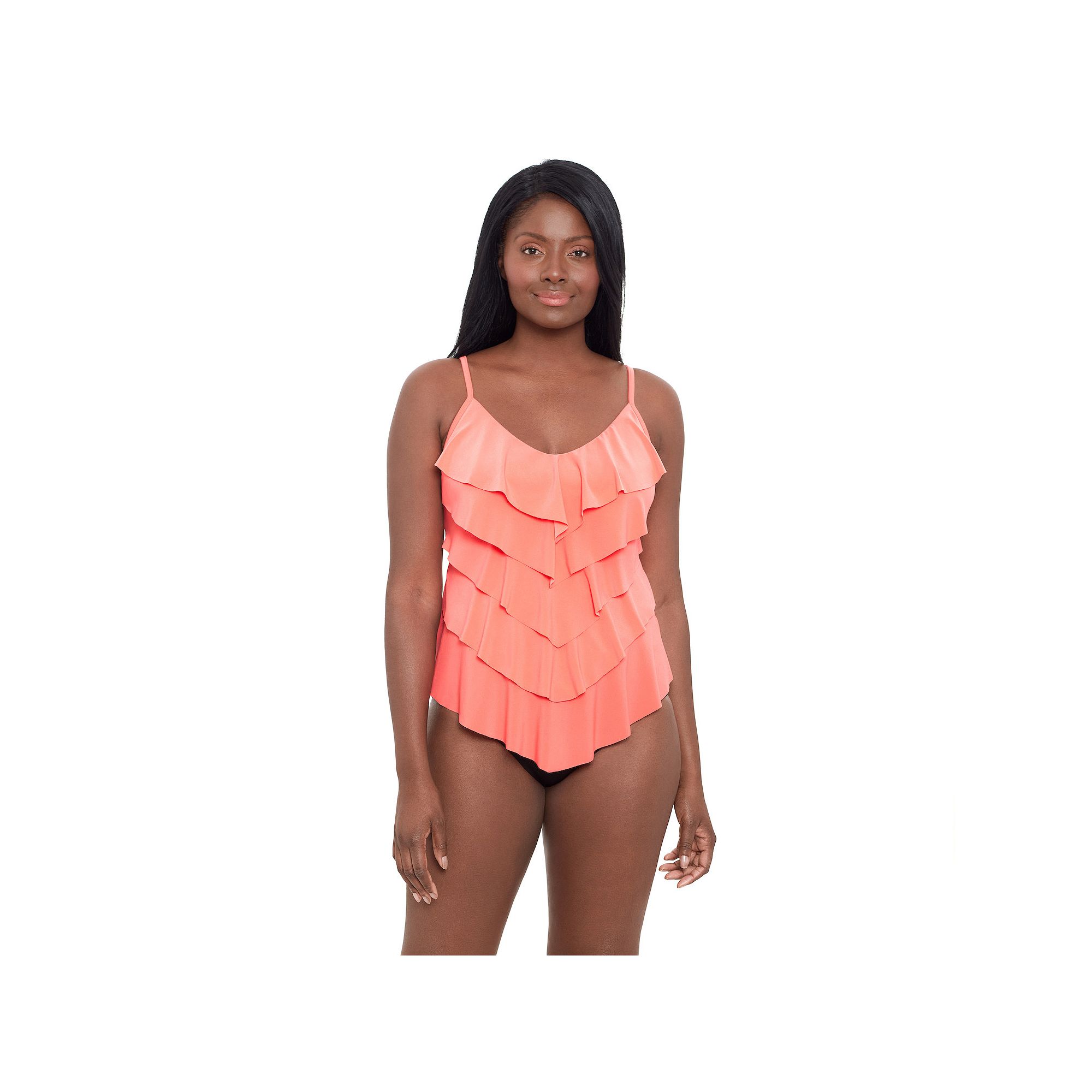 Womens Trimshaper Rachel Tankini Swimsuit Top, Size: 10, Pink