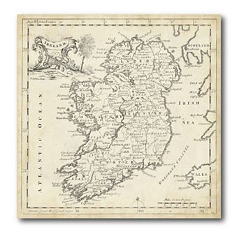 COURTSIDE MARKET Map Of Ireland Canvas Wall Art