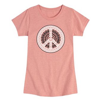 Girls 7-16 Decorative Peace Symbol Graphic Tee