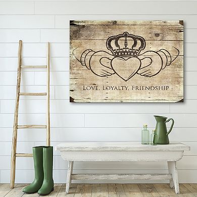 COURTSIDE MARKET Love Loyalty Friendship Canvas Wall Art