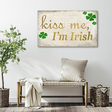 COURTSIDE MARKET Kiss Me Im Irish Canvas Wall Art