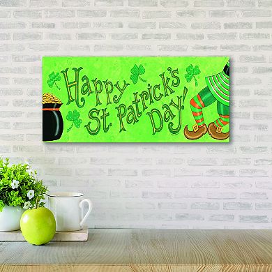 COURTSIDE MARKET Happy St. Patrick's Day Canvas Wall Art