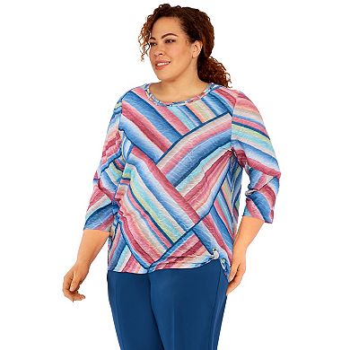 Plus Size Alfred Dunner Spliced Stripe Top