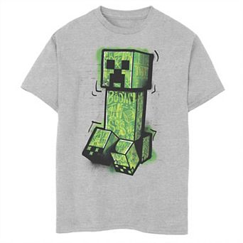 Boys 8-20 Minecraft Creeper Graffiti Style Portrait Graphic Tee