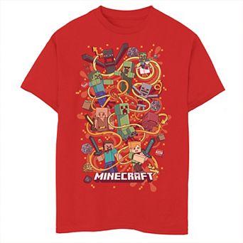 Boys 8-20 Minecraft Character And Item Collage Graphic Tee