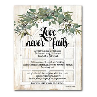 COURTSIDE MARKET Love Never Fails Canvas Wall Art