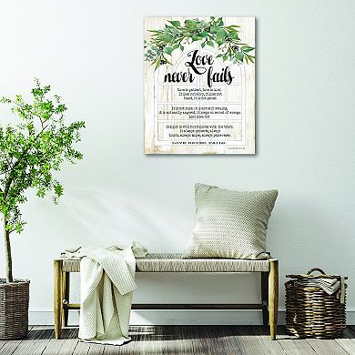 COURTSIDE MARKET Love Never Fails Canvas Wall Art