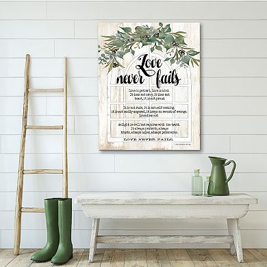 COURTSIDE MARKET Love Never Fails Canvas Wall Art