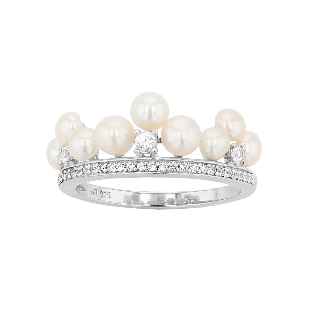 LeRose by Lexi and Rose Sterling Silver Freshwater Cultured Pearl Crown ...