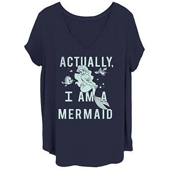 Juniors' Plus Size Disney Little Mermaid Actually A Mermaid Graphic Tee
