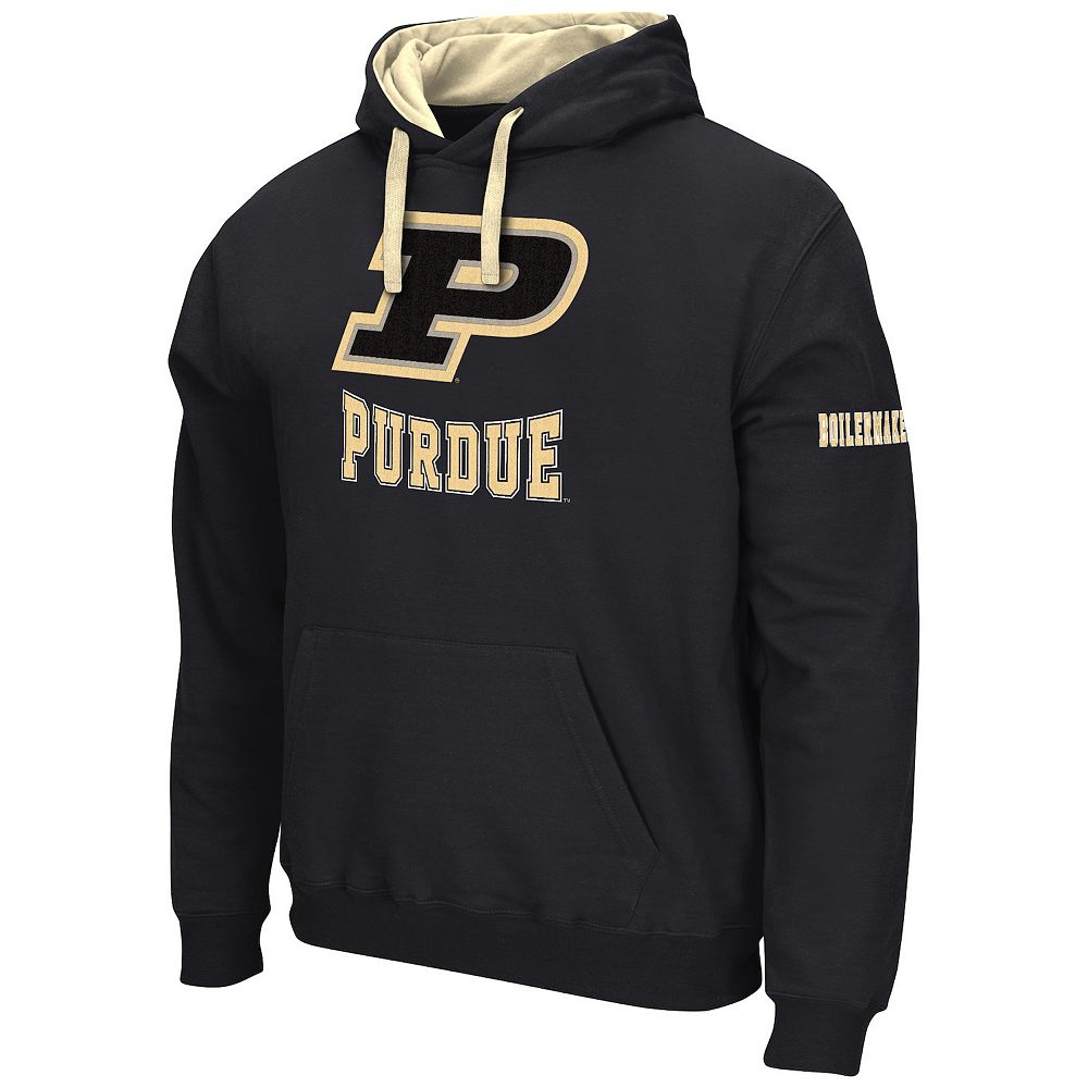 Purdue University Boilermakers Vertical Block Left Chest Full-Zip Hoodie - Black