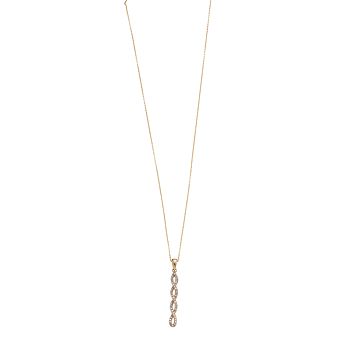 10k Gold 1/6 Carat T.W. Diamond Linear Twist Pendant Necklace