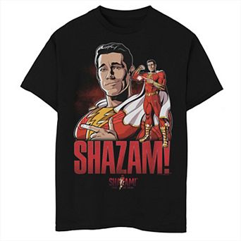 Boys 8-20 DC Comics Shazam! Fury Of The Gods Shazam! Cartoon Portrait Graphic Tee