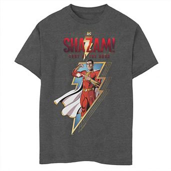 Boys 6-20 DC Comics Shazam! Fury Of The Gods Lightning Bolt Badge Graphic Tee