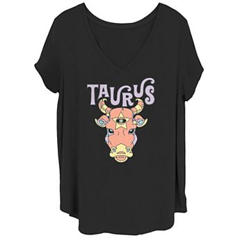 Juniors' Plus Size Zodiac Sign Taurus Graphic Tee