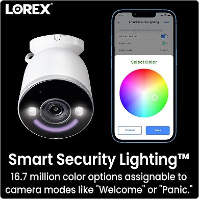 Lorex 4K Spotlight Indoor/Outdoor Wi-Fi 6 Security Camera with Smart Security Lighting