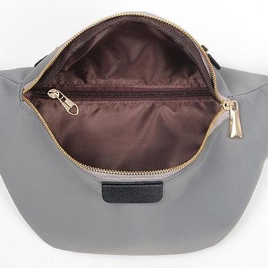 Gray Plus Size Travel Fanny Pack, Unisex Belt Bag With Adjustable Strap