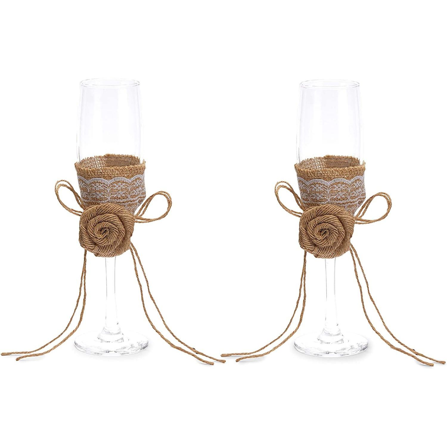 Juvale Rose Gold Stemless Champagne Glasses for Bride and Maid of