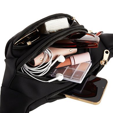 Black Plus Size Travel Fanny Pack, Unisex Belt Bag With Adjustable Strap 34-60"