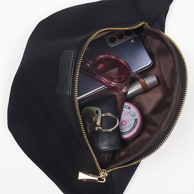 Black Plus Size Travel Fanny Pack, Unisex Belt Bag With Adjustable Strap