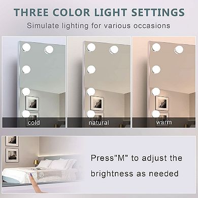 Fenchilin 32 x 23 in. Lighted Large Hollywood Vanity Makeup Mirror with ...