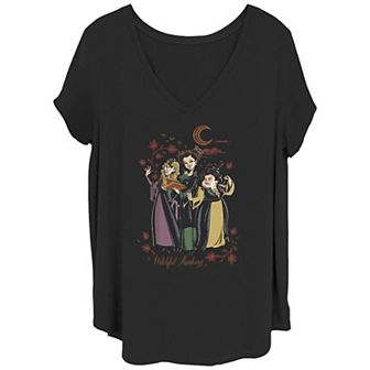 Disney Hocus Pocus 2 Sanderson Sisters Juniors' Plus Size Witchful Thinking Graphic Tee