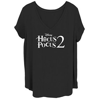 Disney's Hocus Pocus 2 Juniors' Plus Size Simple Logo Stacked Graphic Tee