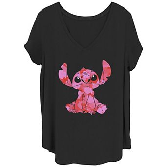 Disney's Lilo & Stitch Juniors' Plus Size Valentine's Day Stitch Heart Graphic Tee