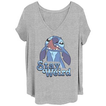 Disney's Lilo & Stitch Juniors' Plus Size Stay Weird Alien Graphic Tee