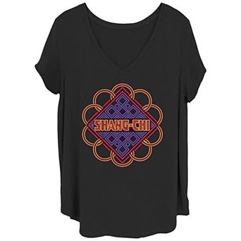 Juniors' Plus Size Marvel Shang-Chi Neon Logo Graphic Tee